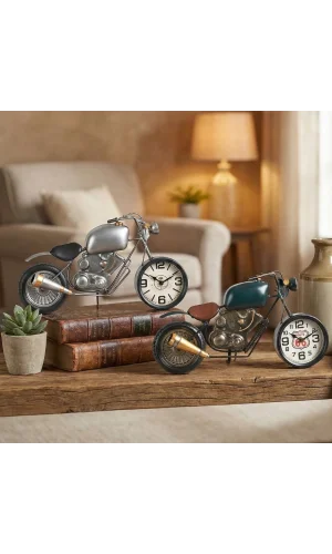 Klasik Motor Tasarımlı Masaüstü Saat