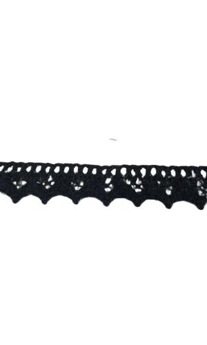 Kopanaki Dantel en 1,5 cm Siyah 5 Metre