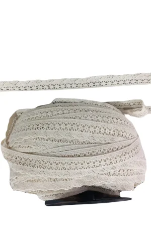 Kopanaki Dantel en 4 cm Şeritli Krem 5 Metre