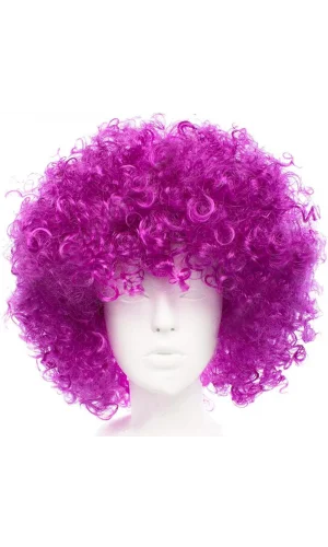 Koyu Mor Violet Renk Afro Bonus Parti Peruğu