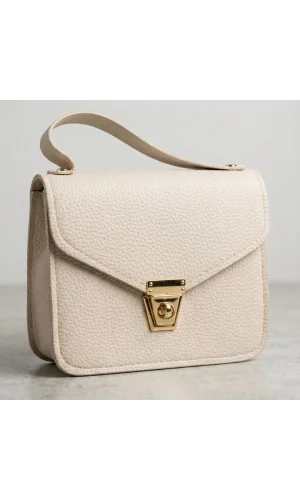 Krem Rengi Kutu El Çantası