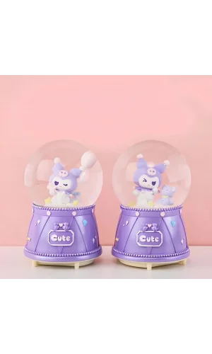 Kuromi Işıklı Müzikli Kar Küresi Orta Boy Model 3