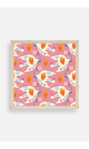 Kuş Ahşap Çerçeveli Tablo