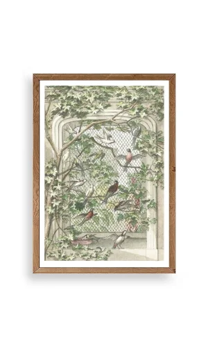 Kuşlar Ahşap Çerçeveli Tablo