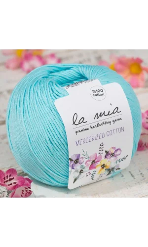 La Mia Mercerized Cotton Açık Mavi El Örgü İpi - 123 - 33589