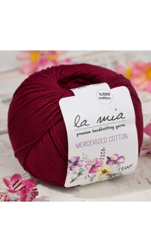 La Mia Mercerized Cotton Bordo El Örgü İpi - 23 - 33596