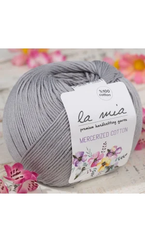 La Mia Mercerized Cotton Gri El Örgü İpi - 232 - 33578