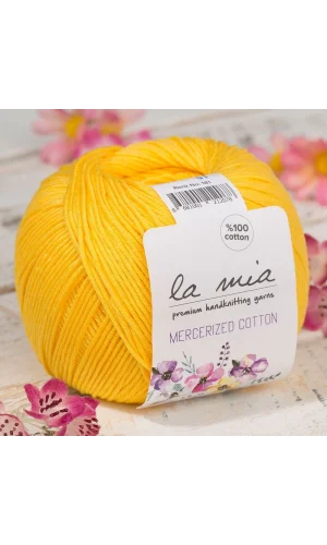 La Mia Mercerized Cotton Hardal Sarısı El Örgü İpi - 181 - 33583