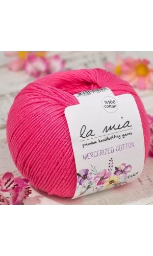 La Mia Mercerized Cotton Koyu Pembe El Örgü İpi - 35 - 33595