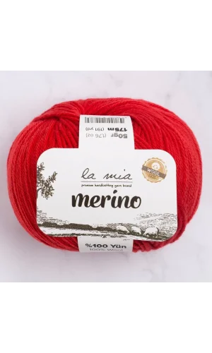 La Mia Merino Kırmızı El Örgü İpi - L092 - 33789