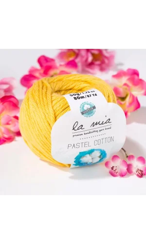 La Mia Pastel Cotton Hardal Sarısı El Örgü İpi - L061 - 33614