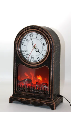 LED Işıklı Saatli Şömine - Model 2