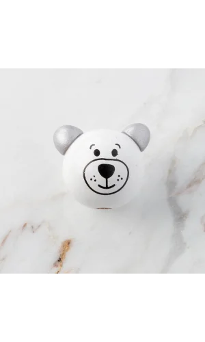 Loren 1 Adet Kulağı Gri Ayı Figürlü Ahşap Boncuk