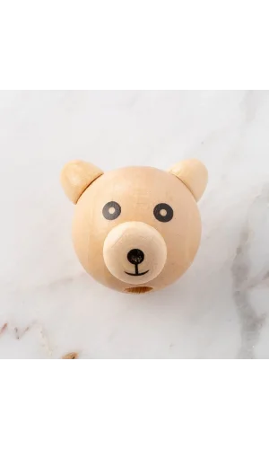 Loren 1 Adet Kulağı Natural Ayıcık Figürlü Ahşap B