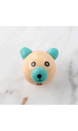 Loren 1 Adet Kulağı Yeşil Ayıcık Figürlü Ahşap Bon