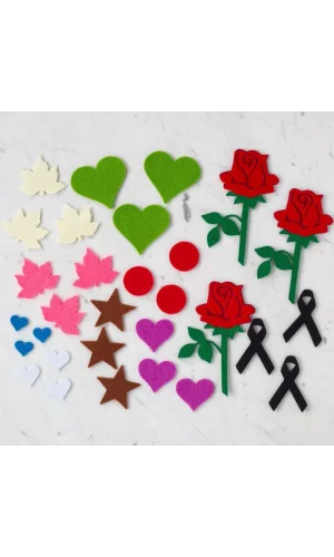 Loren 10 Paket Karışık Yaprak Figürlü Keçe Set