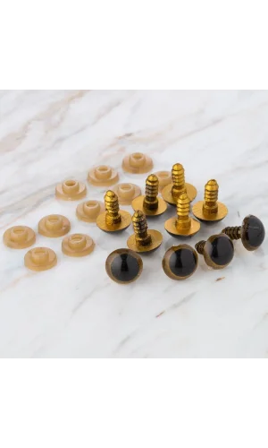 Loren 12 mm Altın Sarısı 5 Çift Amigurumi Göz