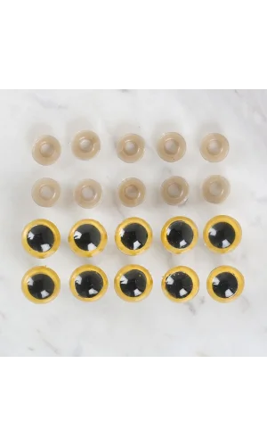 Loren 14 mm Açık Sarı 5 Çift Amigurumi Göz
