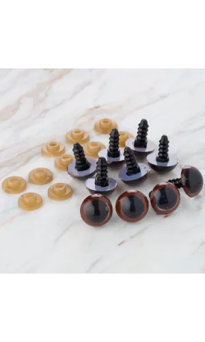 Loren 14 mm Kahverengi 5 Çift Amigurumi Göz