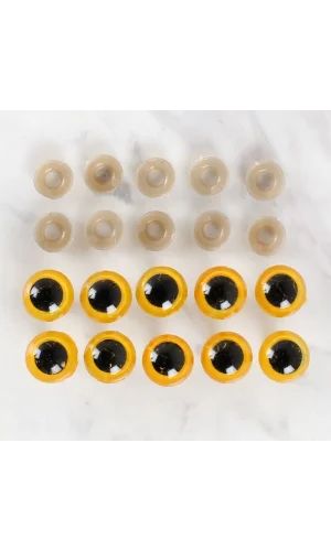 Loren 14 mm Sarı 5 Çift Amigurumi Göz