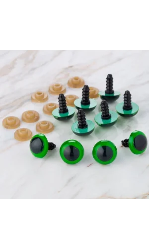 Loren 14 mm Yeşil 5 Çift Amigurumi Göz