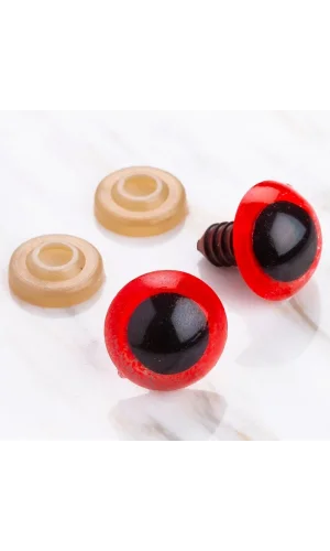 Loren 16 mm Kırmızı 5 Çift Amigurumi Göz