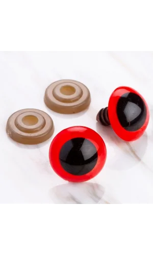 Loren 18 mm Kırmızı 5 Çift Amigurumi Göz