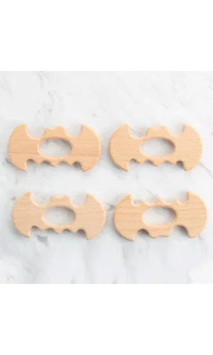 Loren 4 lü Yarasa Diş Kaşıyıcı Ahşap Halka