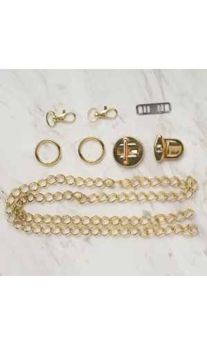 Loren Çanta Aksesuar Seti Altın