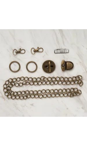 Loren Çanta Aksesuar Seti bronz