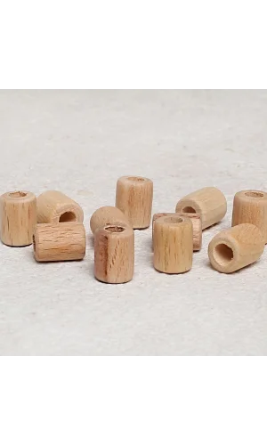 Loren Crafts 10 Adet Ham Boru Ahşap Boncuk 16mm