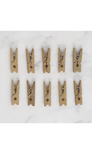 LOREN CRAFTS 10 LU ALTIN RENK MİNİ MANDAL