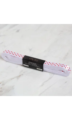 Loren Crafts 1cm 10 mt Beyaz Saten Puantiyeli Kurd