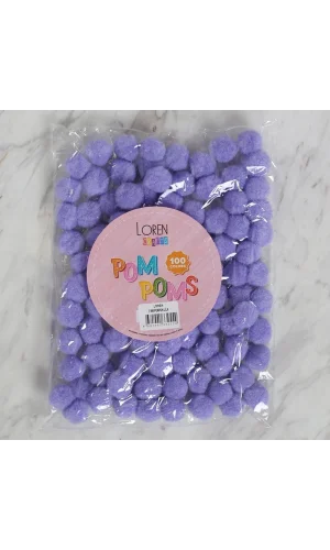 LOREN CRAFTS 2 CM 100 ADET LİLA PONPON