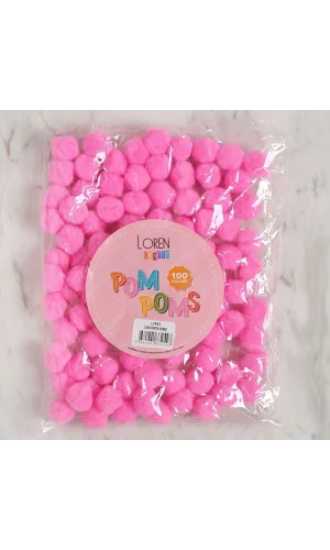 LOREN CRAFTS 2 CM 100 ADET PEMBE PONPON