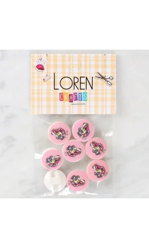 Loren Crafts 8li Araba Düğme - 1029