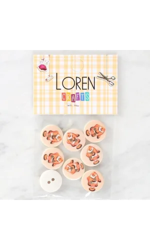 Loren Crafts 8li Balık Düğme - 1157
