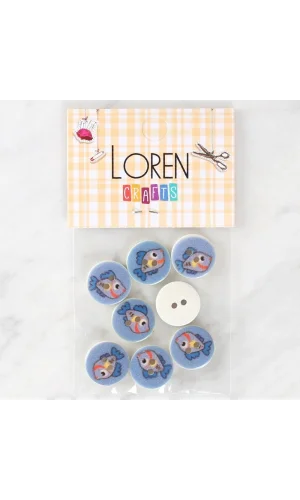 Loren Crafts 8li Balık Düğme - 1158