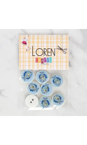 Loren Crafts 8li Balık Düğme - 1160