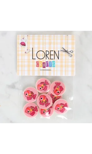 Loren Crafts 8li Balık Düğme - 1178