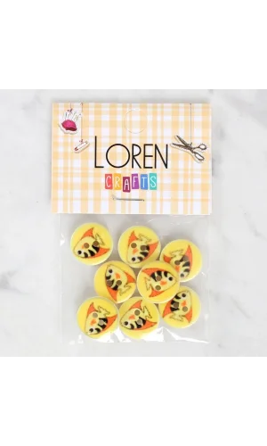Loren Crafts 8li Balık Düğme - 1183