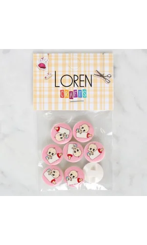 Loren Crafts 8li Biberonlu Bebek Düğme - 1028