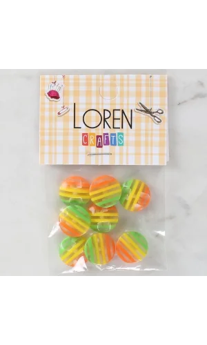 Loren Crafts 8li Desenli Düğme - 1083