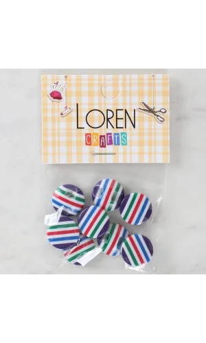 Loren Crafts 8li Desenli Düğme - 1084