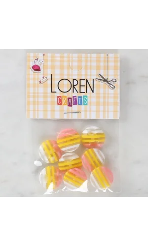 Loren Crafts 8li Desenli Düğme - 1086