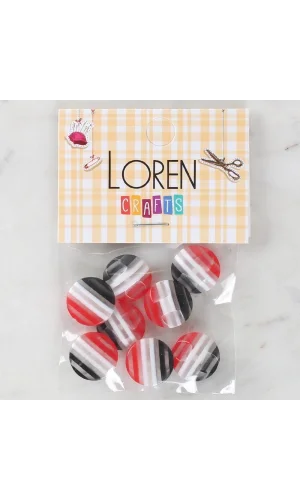Loren Crafts 8li Desenli Düğme - 1090