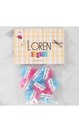 Loren Crafts 8li Desenli Düğme - 1093