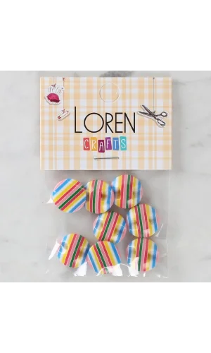 Loren Crafts 8li Desenli Düğme - 1096