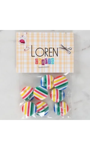 Loren Crafts 8li Desenli Düğme - 1097
