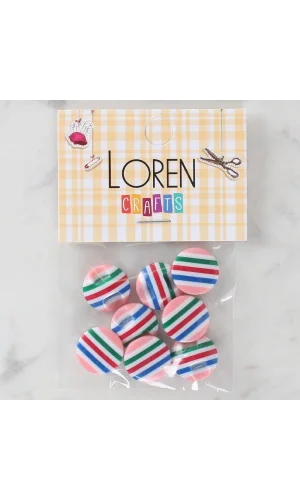 Loren Crafts 8li Desenli Düğme - 1103